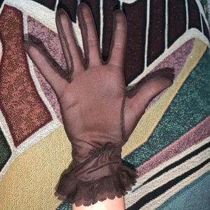 Vintage Black Mesh Gloves